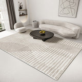 Tapis Rectangulaire Imitation Cachemire Motif Lignes Luxe Léger – Salon & Chambre 3
