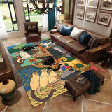 Tapis Rectangulaire Polyester Motif Cartoon Fleurs & Animaux – Salon & Chambre 5