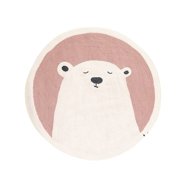 Tapis Rond Cartoon Ours Lavable – Chambre Enfant & Salon