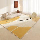 Tapis Rectangulaire Nouveau Style Chinois Abstrait Crème – Salon 10