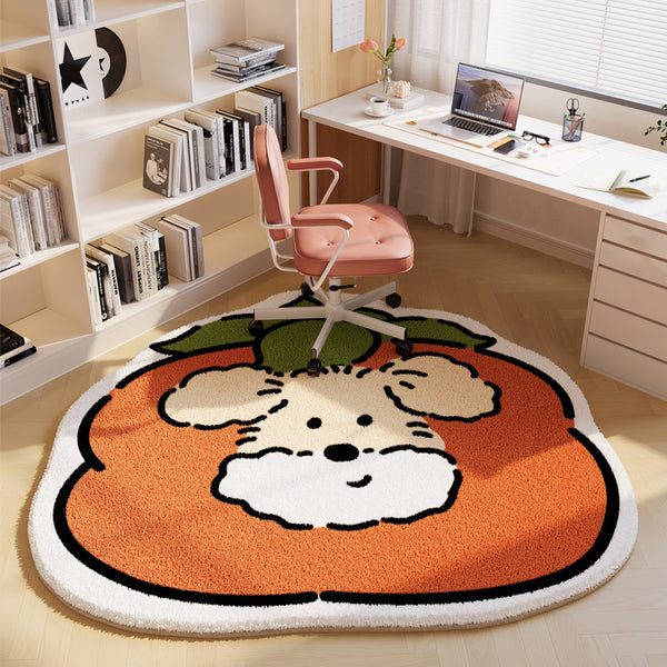 Tapis Forme Œuf au Plat Cartoon Chambre Bureau Kawaii
