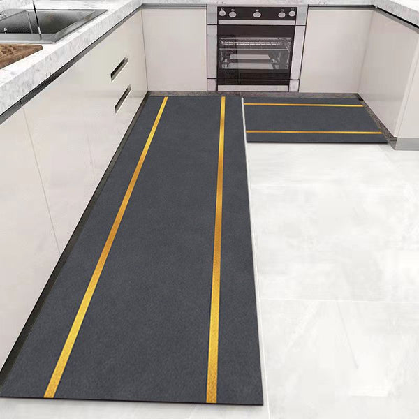 Tapis de Cuisine Runner Absorbant Anti-Graisses – Gris et Jaune