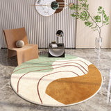 Tapis Rond Abstrait Coloré Style Bohème – Salon & Chambre 6