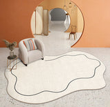 Tapis Forme Nuage Irrégulière Cachemire Crème – Salon & Chambre 1
