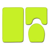 Set 3 Pièces Salle de Bain – Uni Coloré Texturé Embossé | Tapis & Contour WC 18