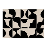 Tapis Rectangulaire Laine Géométrique Noir & Blanc – Salon & Salle à Manger 7