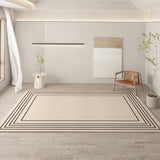 Tapis Irrégulier Lignes Contour – Imitation Cachemire Crème | Salon Chambre 4