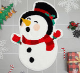 Tapis de Noël Imitation Cachemire – Père Noël, Sapin, Bonhomme de Neige 9