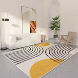 Tapis Rectangulaire Polyester Motif Abstrait Luxe Léger – Salon & Chambre 14