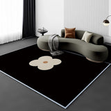 Tapis Rectangulaire Velours Cristal Abstrait Noir & Blanc – Salon 3