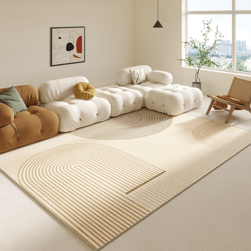 Tapis Rectangulaire Luxe Crème Géométrique – Salon & Chambre — Tapinna®
