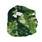 Tapis Rond Nature – Motif Mousse Forêt & Fleurs Sauvages Vert | Salon Chambre 6