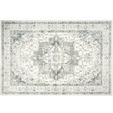 Tapis Vintage Américain – Motif Floral Persan Beige & Bleu | Salon Chambre 2