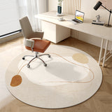 Tapis Rond Velours Cristal Motif Abstrait – Salon & Bureau 2