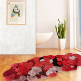 Tapis Forme Irrégulière Laine Tufté Main Motif Fleurs – Salon & Chambre 9