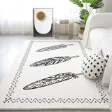 Tapis Runner Berbère Blanc & Noir Motif Géométrique – Salon & Couloir 8