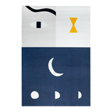 Tapis Rectangulaire Abstrait Graphique Orange & Marine – Salon 10