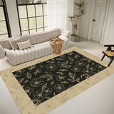 Tapis Floral Rétro Fond Crème Luxe Européen Salon Grande Taille 5