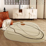 Tapis Forme Irrégulière Motif Lignes Organiques – Salon & Chambre 10