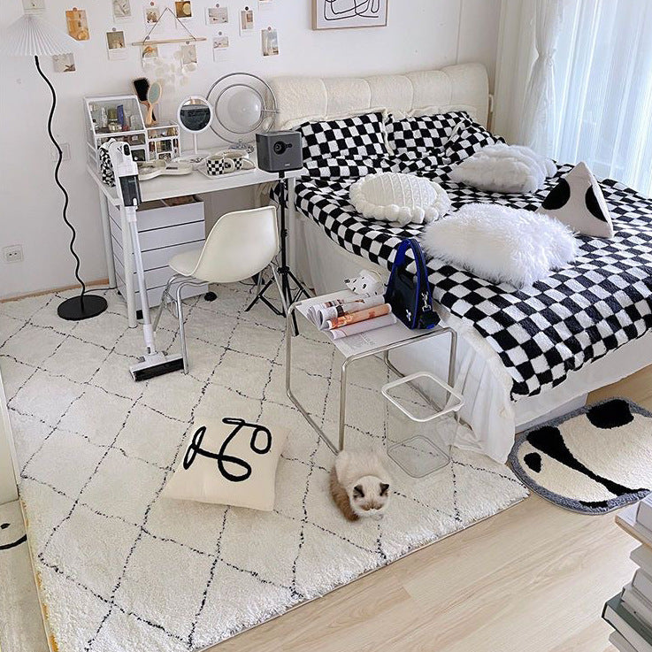 Tapis Berbère Blanc & Crème – Motif Losanges Nordique | Salon Chambre — Tapinna®
