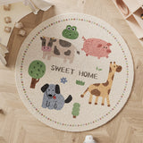 Tapis Rond Enfant Animaux & Alphabet – Chambre Bébé & Éveil – Plusieurs Motifs 3