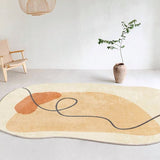 Tapis Forme Irrégulière Motif Abstrait Doux – Chambre & Salle de Bain 5