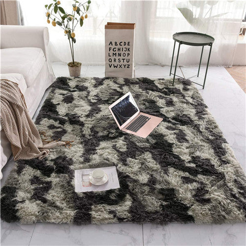 Tapis Rectangulaire Shaggy Motif Géométrique Tie-Dye – Chambre & Salon