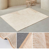 Tapis Rectangulaire Beige Crème Uni Style Épuré – Salon & Chambre 2