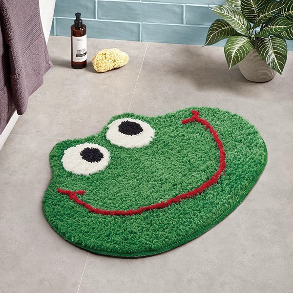 Tapis Grenouille Cartoon – Salle de Bain & Chambre Enfant – Vert Antidérapant