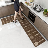 Set 2 Tapis de Cuisine Runner Floral Marron – Absorbant et Anti-taches 7