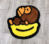 Tapis Forme Banana Monkey Cartoon Streetwear – Jaune et Noir 4