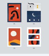 Tapis Rectangulaire Abstrait Graphique Orange & Marine – Salon 4