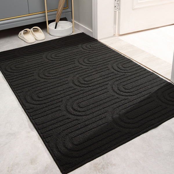 Tapis d'Entrée Anti-taches Résistant en Polypropylène – Gris et Noir