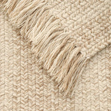 Tapis en Laine Naturelle Artisanal – Beige Naturel et Franges 5