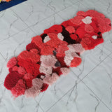 Tapis Forme Irrégulière Laine Tufté Main Motif Fleurs – Salon & Chambre 2