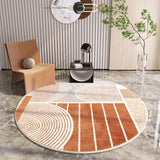 Tapis Rond Abstrait Coloré Style Bohème – Salon & Chambre 9