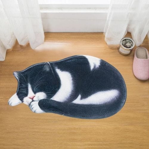 Tapis d'Entrée/Paillasson | 3D Moderne Kilim Persan - Tapinna® Noir et Blanc / Animal / 40x76cm