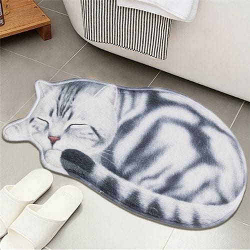 Tapis d'Entrée/Paillasson | 3D Moderne Kilim Persan - Tapinna® Noir et Blanc / Animal / 40x76cm