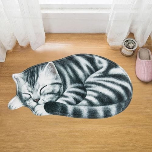 Tapis d'Entrée/Paillasson | 3D Moderne Kilim Persan - Tapinna® Noir et Blanc / Animal / 40x76cm