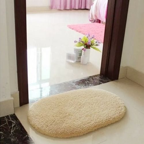 Tapis d'Entrée/Paillasson | Shaggy Uni Moderne Persan - Tapinna® Beige / Ovale / 40x60cm