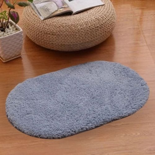 Tapis d'Entrée/Paillasson | Shaggy Uni Moderne Persan - Tapinna® Gris / Ovale / 40x60cm