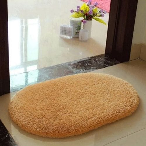 Tapis d'Entrée/Paillasson | Shaggy Uni Moderne Persan - Tapinna® Orange / Ovale / 40x60cm