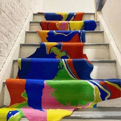 Tapis d'Escalier | Luxe Design Artistique Créatif - Tapinna® Coloré / Irrégulier / 100x300cm
