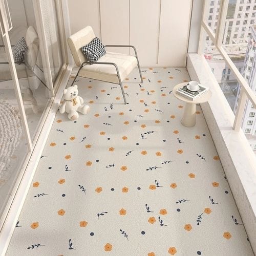 Tapis d'Extérieur | Moderne Minimaliste Motif Floral - Tapinna® Beige / Rectangulaire / 50x120cm