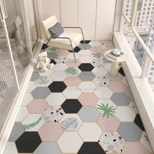 Tapis d'Extérieur | Moderne Minimaliste Motif Floral - Tapinna® Coloré / Rectangulaire / 50x120cm