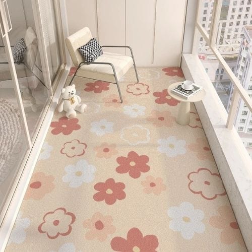 Tapis d'Extérieur | Moderne Minimaliste Motif Floral - Tapinna® Rose / Rectangulaire / 50x120cm