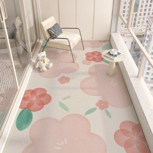 Tapis d'Extérieur | Moderne Minimaliste Motif Floral - Tapinna® Rose / Rectangulaire / 50x120cm