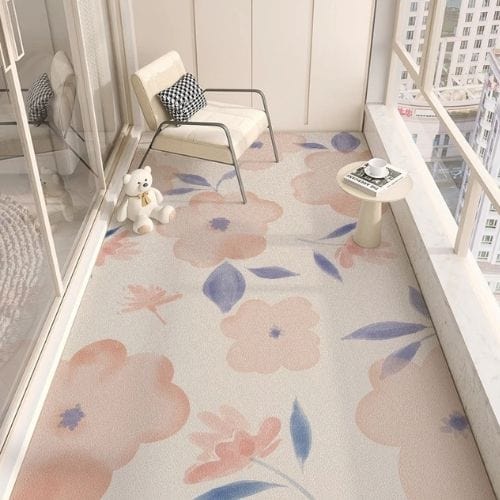 Tapis d'Extérieur | Moderne Minimaliste Motif Floral - Tapinna® Rose / Rectangulaire / 50x120cm
