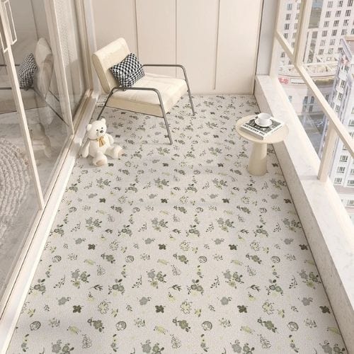 Tapis d'Extérieur | Moderne Minimaliste Motif Floral - Tapinna® Vert / Rectangulaire / 50x120cm