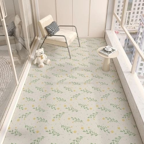 Tapis d'Extérieur | Moderne Minimaliste Motif Floral - Tapinna® Vert / Rectangulaire / 50x120cm